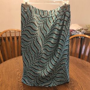 9&Co. Size 12 lined NWOT Skirt turquoise, white, black.